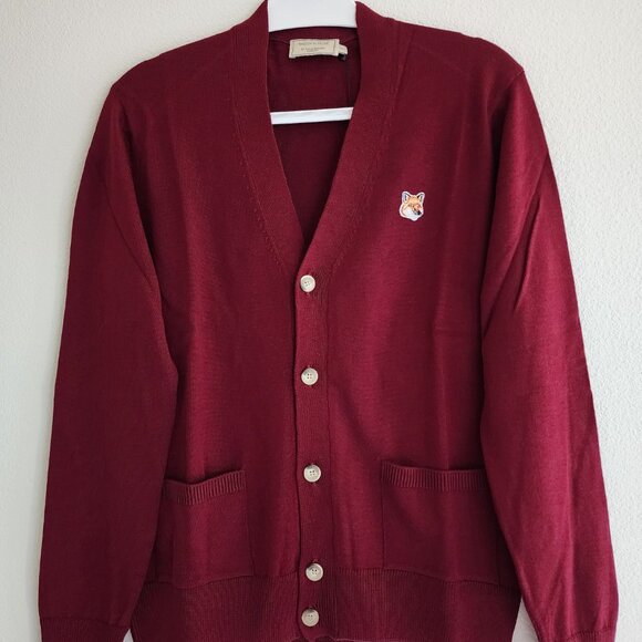 NWT MAISON KITSUNÉ Fox Head Patch Unisex Cardigan 🦊🧶❤️(#97) - Picture 1 of 12